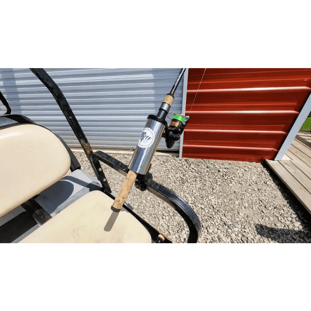 Clamp Around Fishing Rod Holder - Works on round/oval or square tubing - What the Fish Fishing Gear
