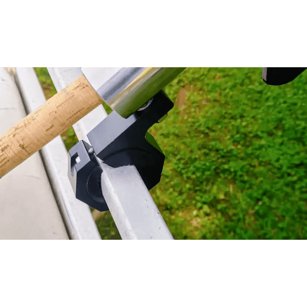 Boat Rail Rod Holder - Rail and Tubing Clamp Around Fishing Rod Holder - What the Fish Fishing Gear