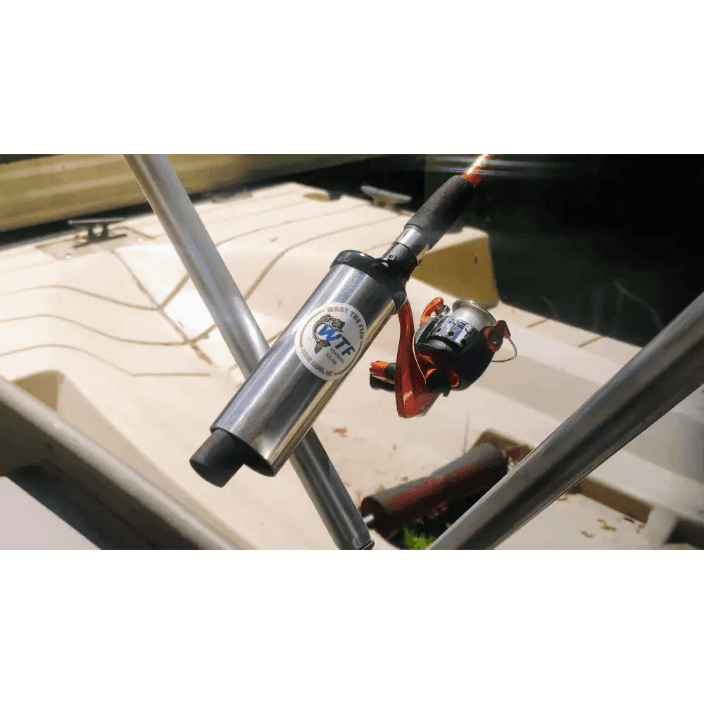 Clamp Around Fishing Rod Holder - Works on round/oval or square tubing - What the Fish Fishing Gear