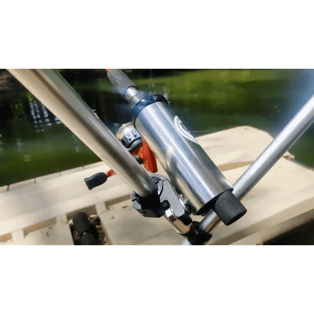 Clamp Around Fishing Rod Holder - Works on round/oval or square tubing - What the Fish Fishing Gear