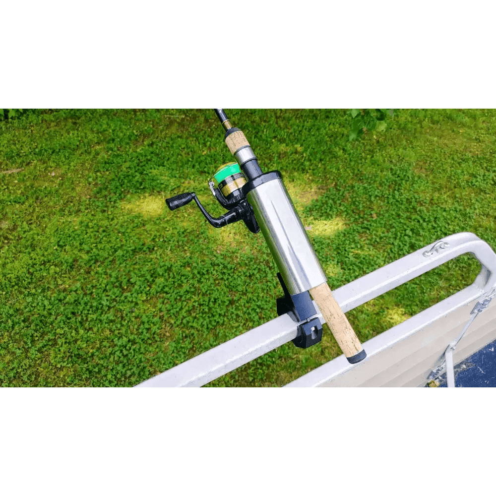 Boat Rail Rod Holder - Rail and Tubing Clamp Around Fishing Rod Holder - What the Fish Fishing Gear