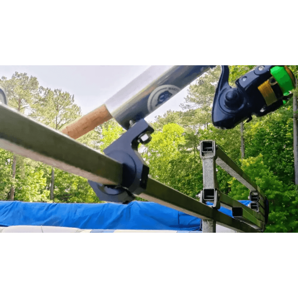 Clamp Around Fishing Rod Holder - Works on round/oval or square tubing - What the Fish Fishing Gear