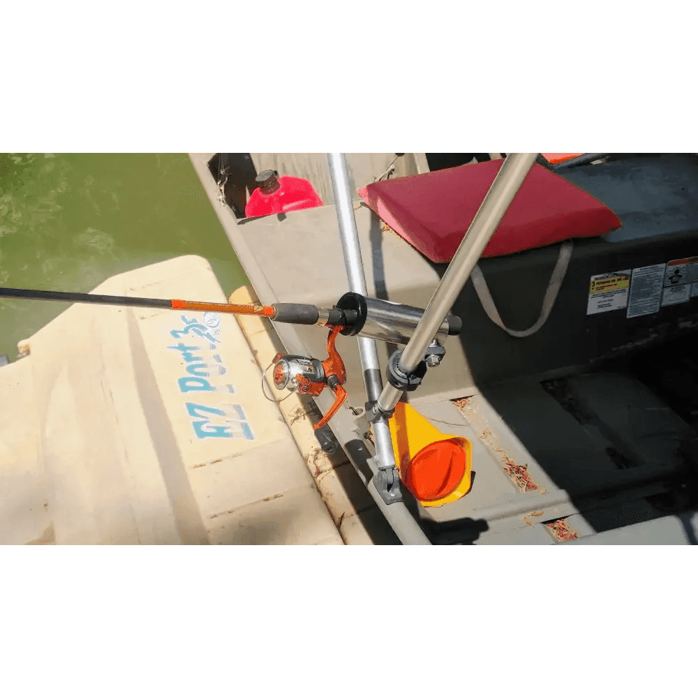 Clamp Around Fishing Rod Holder - Works on round/oval or square tubing - What the Fish Fishing Gear