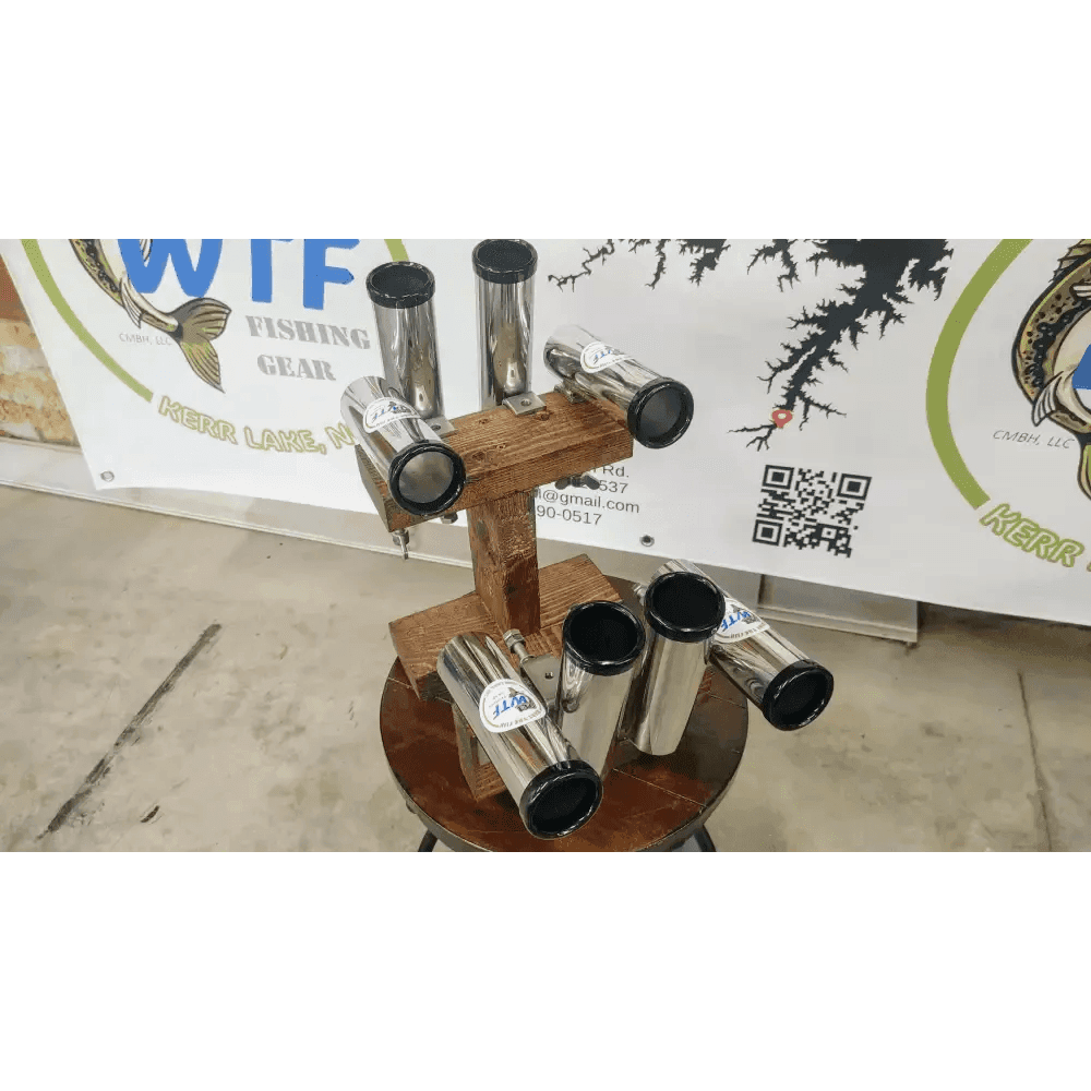 Clamp-on fishing rod holder, stainless steel with four variations - What the Fish Fishing Gear