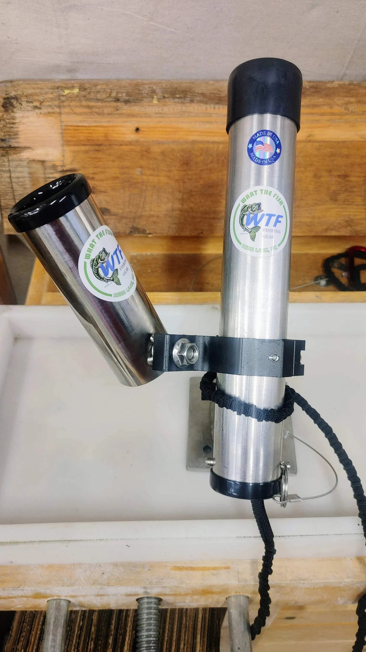 Boat Rail Rod Holder - Rail and Tubing Clamp Around Fishing Rod Holder - What the Fish Fishing Gear