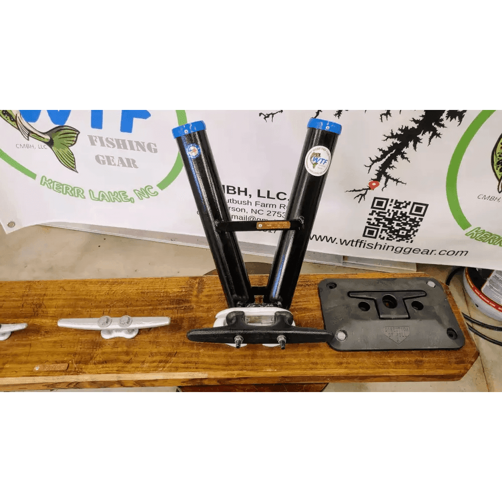 "Dock-It Fisher" : dock and pier rod holder 10" cleat addition - What the Fish Fishing Gear