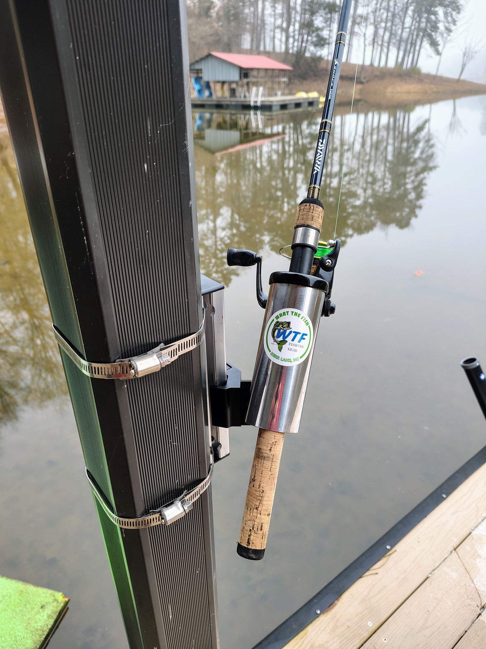Post Clamp Fishing Rod Holder for Docks and Piers - What the Fish Fishing Gear