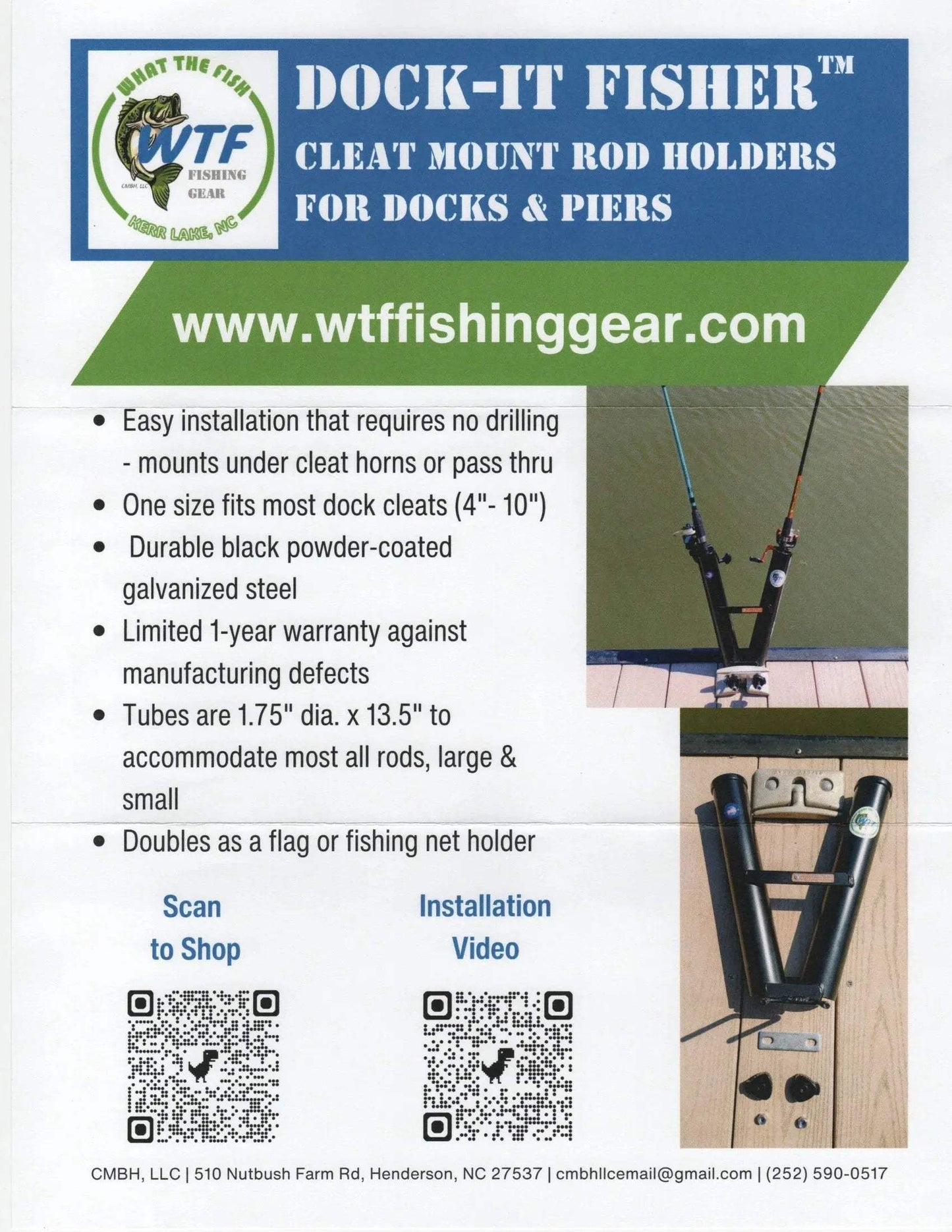 Fishing Rod Holder for Docks and Piers - "Dock-It Fisher" - What the Fish Fishing Gear