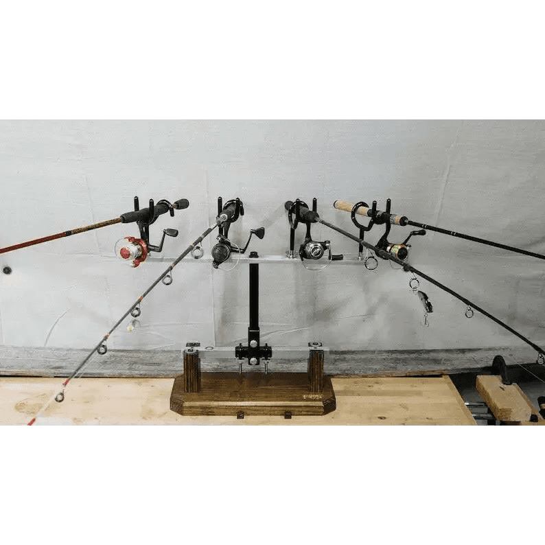 4 pole fishing rod holder Short Stack Vertical 3 or rod (with or w/o track mount) 4 rod w 45 degree track bracket / Black and attaches to almost all cross bar types Dev Fishing RB 100 Truck