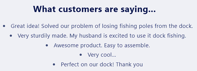 Dock-It Fisher, perfect for your dock fishing!