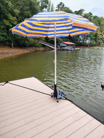 boat patio umbrella Cleat mounted umbrella and flag pole holder for docks and pier cleats