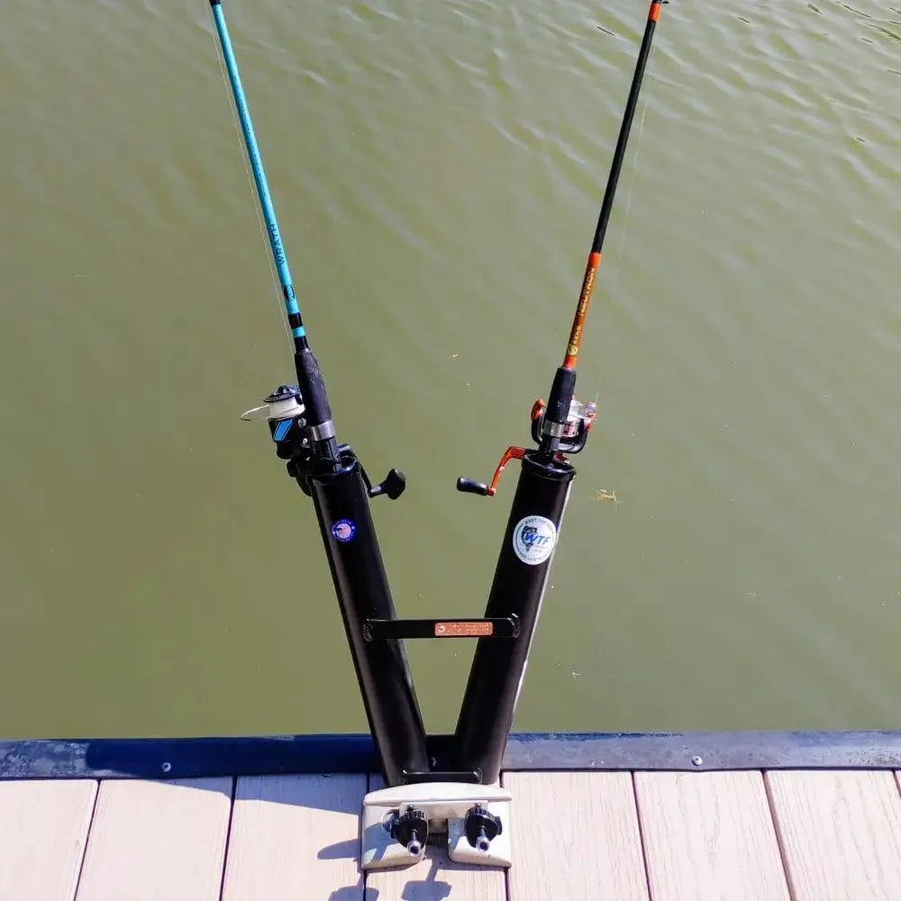 Dock and Pier Cleat Fishing Rod Holder - ’Dock-It Fisher’ + Catfish rig - Fishing rig - Fishing rod holder