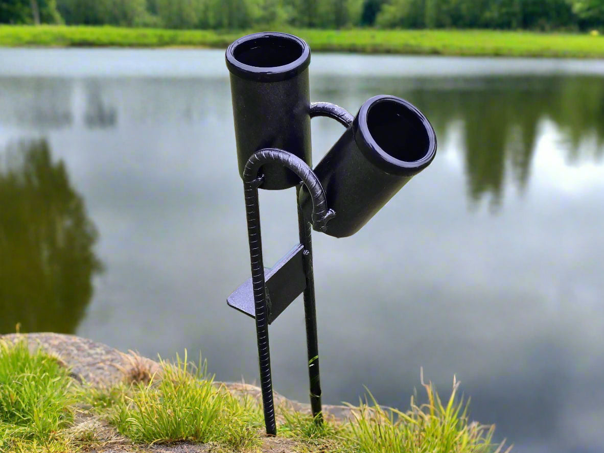Heavy duty Bank Fishing Rod Holder with 4 rod holding positions